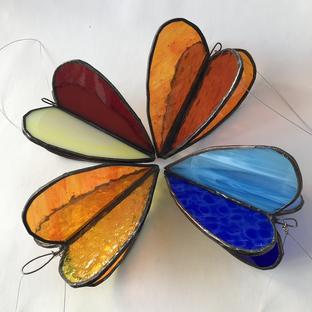 3d Glass heart spinner