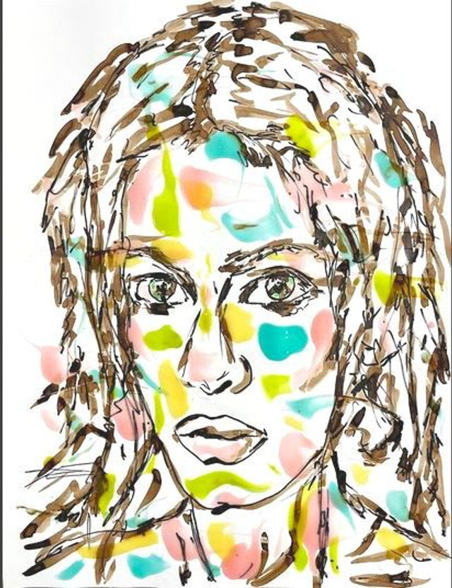 Oeuvre sur papier - Farouche  - 50x65cm