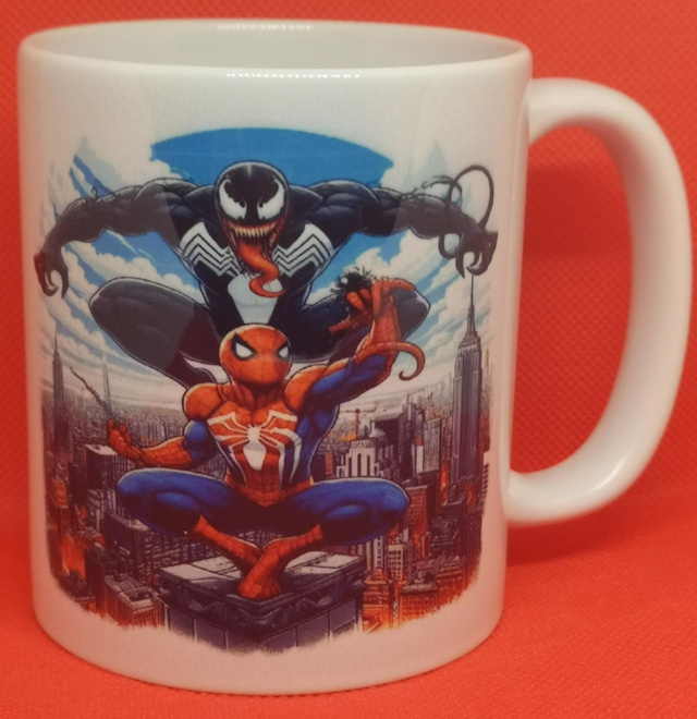 Custom Unofficial Spiderman &amp; Venom Mug. 
