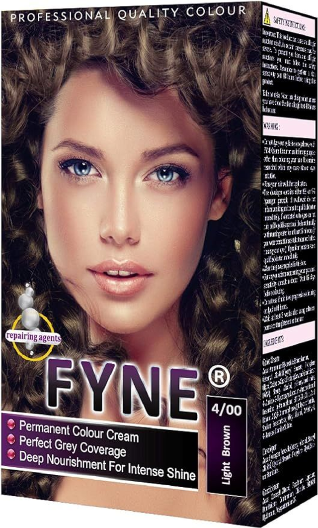 FYNE  Permanent Hair Dye for Women -(Light Brown 4/00)