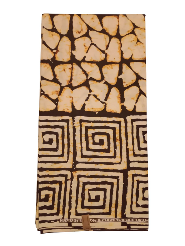 "Labyrinthe Ancestral" Tissu Wax Africain – 6 Yards (≈ 5,48 m) – Qualité Supérieure