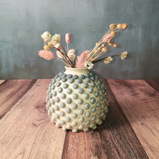 soliflore bulles bleu grisé