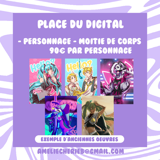 Moitié de corps au digital à la commande