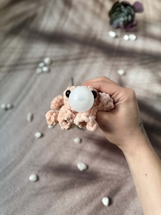 Antistress poulpe tout doux beige rosé
