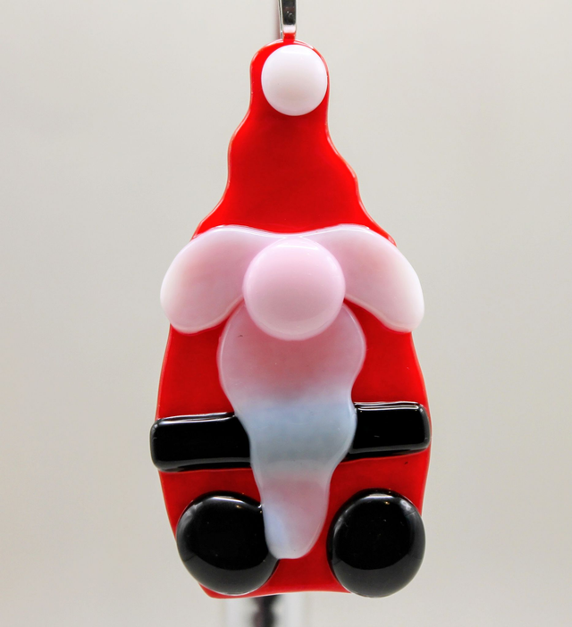 Fused Glass Santa Gonk Christmas Tree Decoration