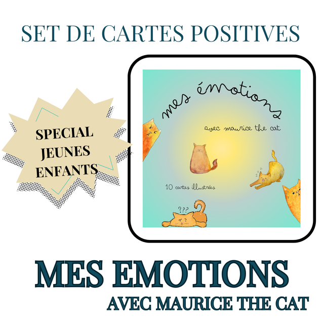 Set cartes positives "Mes Émotions avec Maurice the Cat"