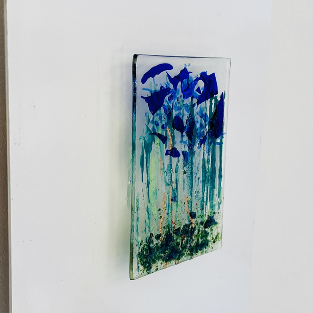 Bloem Paneel - korenbloemen - op wit aluminium