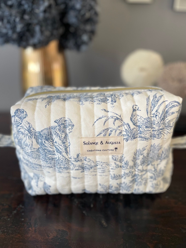 Trousse matelassée Florence bleue