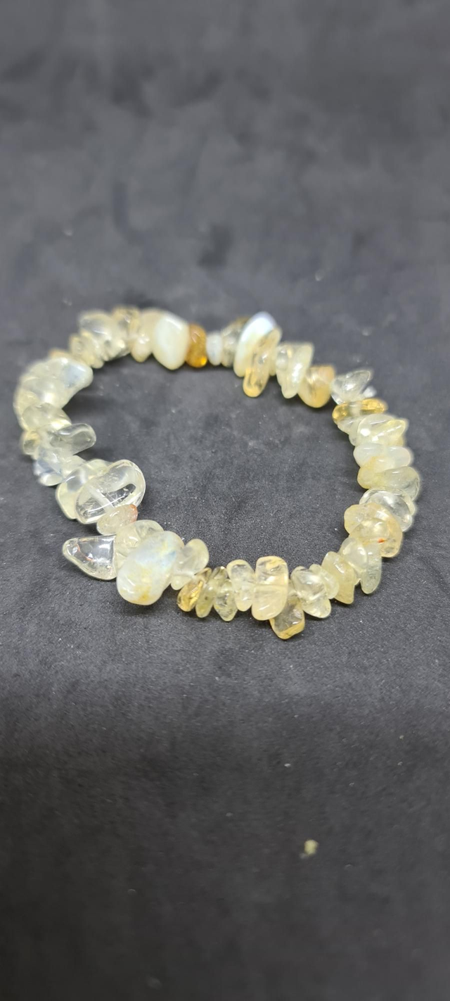 Bracelet chips citrine et cristal de roche