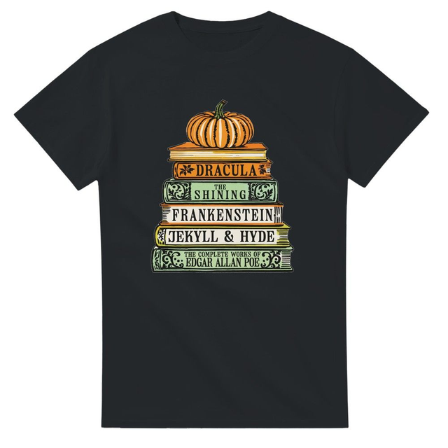 Horror Book Stack Halloween T-shirt