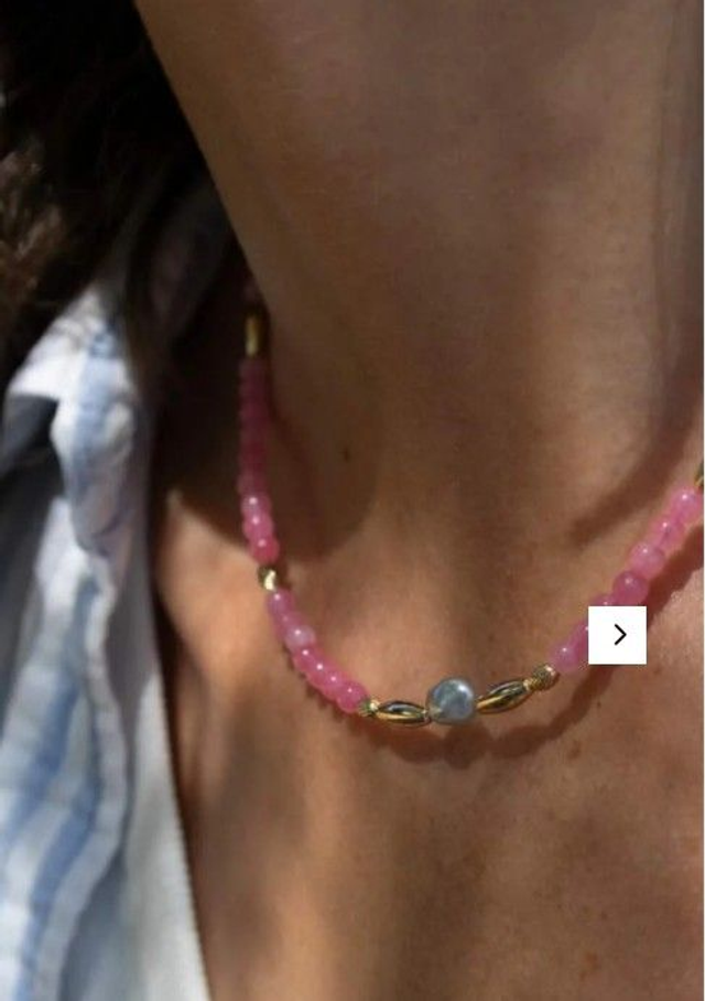 Collier Chamarel Jade teinté rose