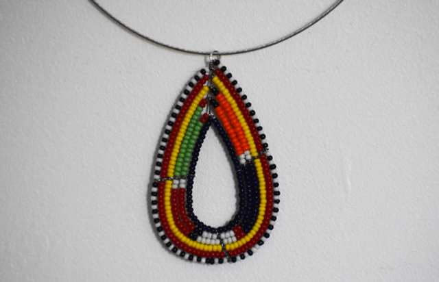 Collier - Perles Massaï multi-couleurs