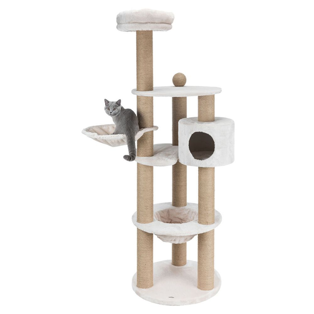 Trixie Kratzbaum Nigella, 60 x 60 x 177 cm, Lichtgrau – Gratis-Versand