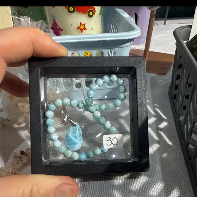 Larimar set s925 pendant and bracelet 