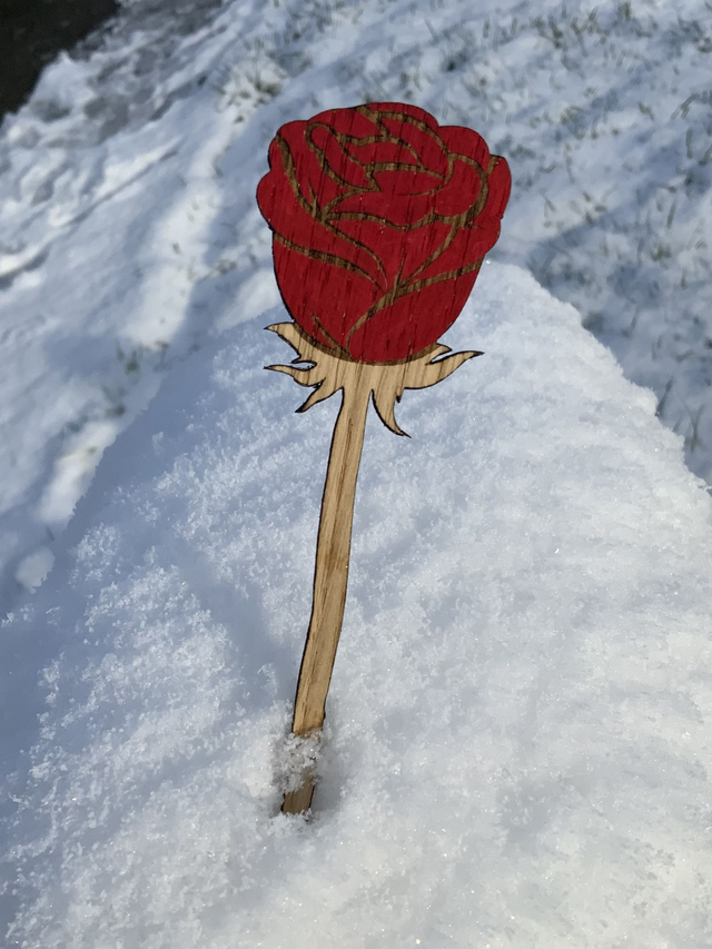 Rose d’hiver en bois