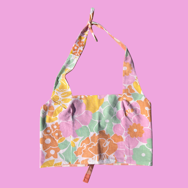 Crop top reversible "Orange rush" - L/XL