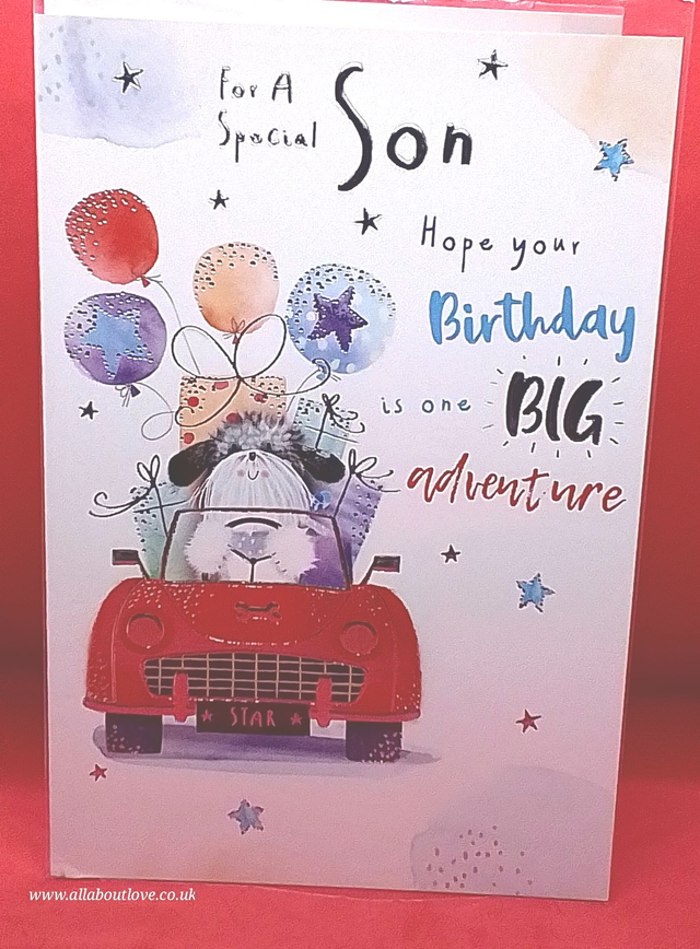 Son Birthday Card Cute Dog Design 