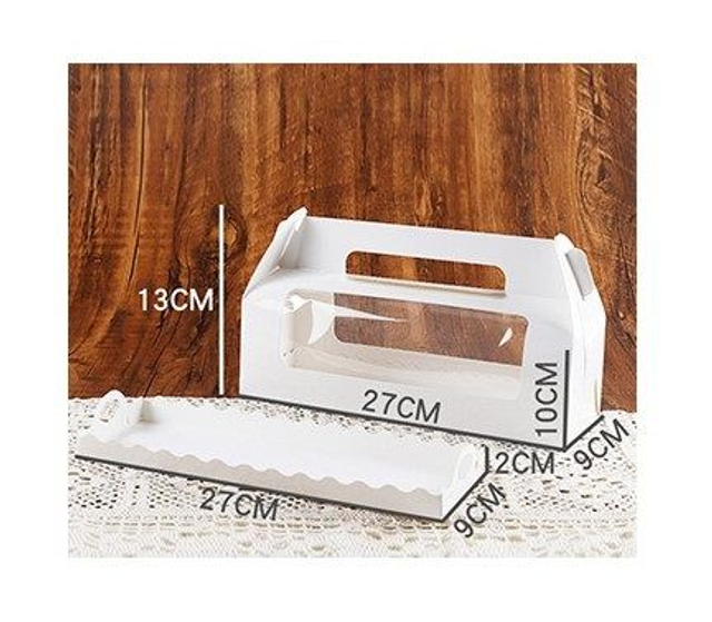 Window Roll Cake Gable Box with Handle | BTC052