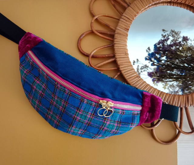 La banane - TARTAN BLEU ET FUCHSIA