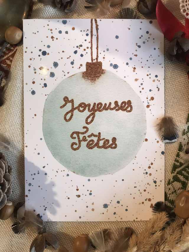 Carte postale Boule de Noël