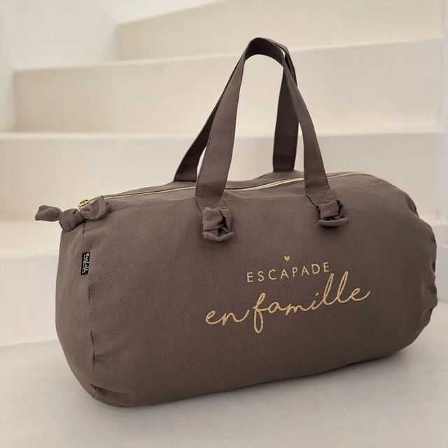 Sac Polochon - Taupe - Escapade en famille