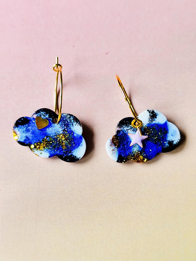 Boucles d&#039;oreilles Cloud 9 Nuages bleu