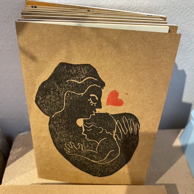 Grand Carnet linogravure rouge et noir  