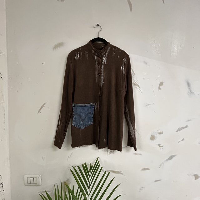 Reworked camicia con print