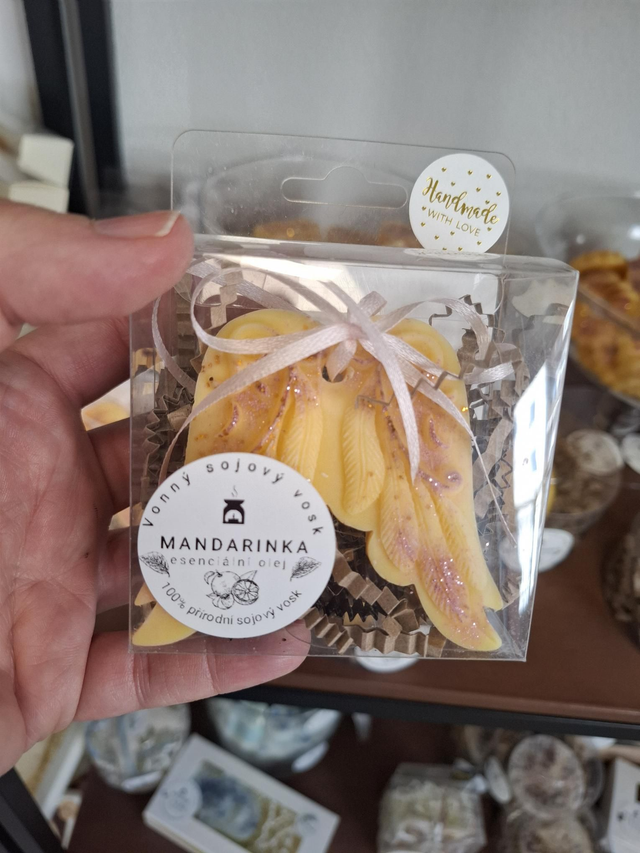 Mandarinka Andělská křídla - vonný sójový vosk závěsný