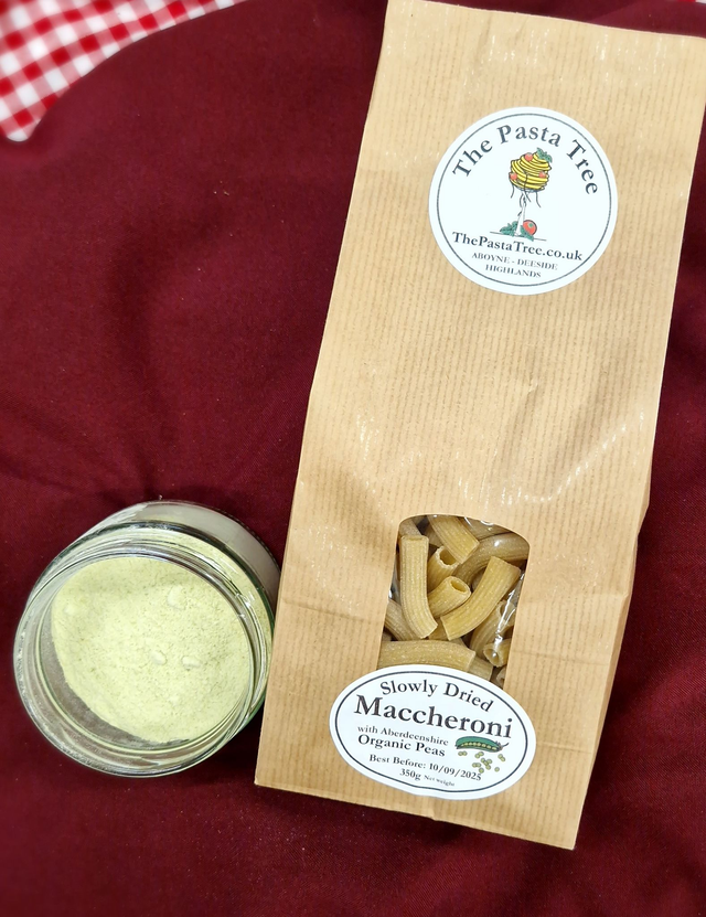 Maccheroni with Organic Aberdeenshire Peas