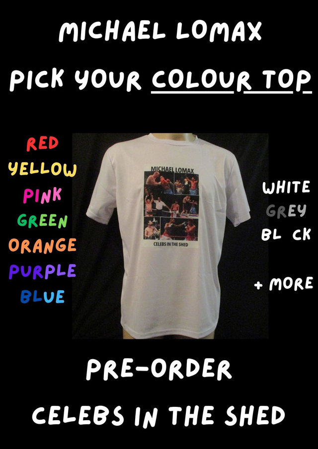 Michael 'The Look' Lomax ABA Champion Prizefighter 3 Boxer Picture T-Shirt (Black &amp; White Logo) ADULT 100% Polyester Crew Neck Top PRE-ORDER