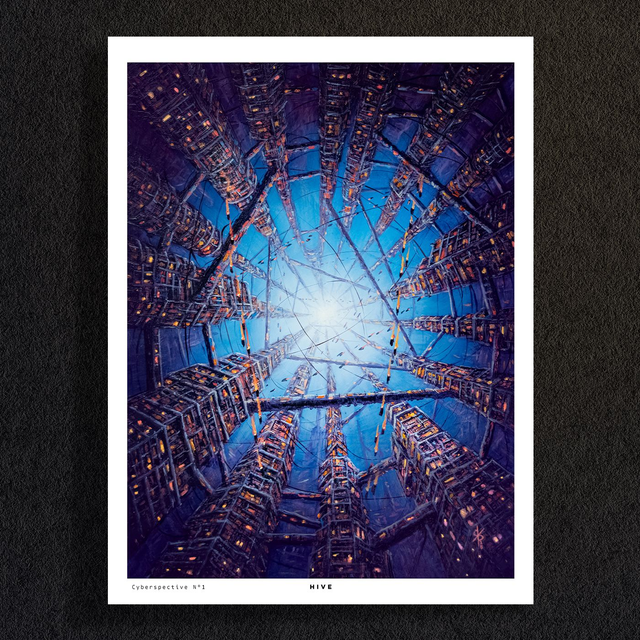 #0097- Cyberspective N°1 - HIVE - PRINT - peintures à l&#039;huile