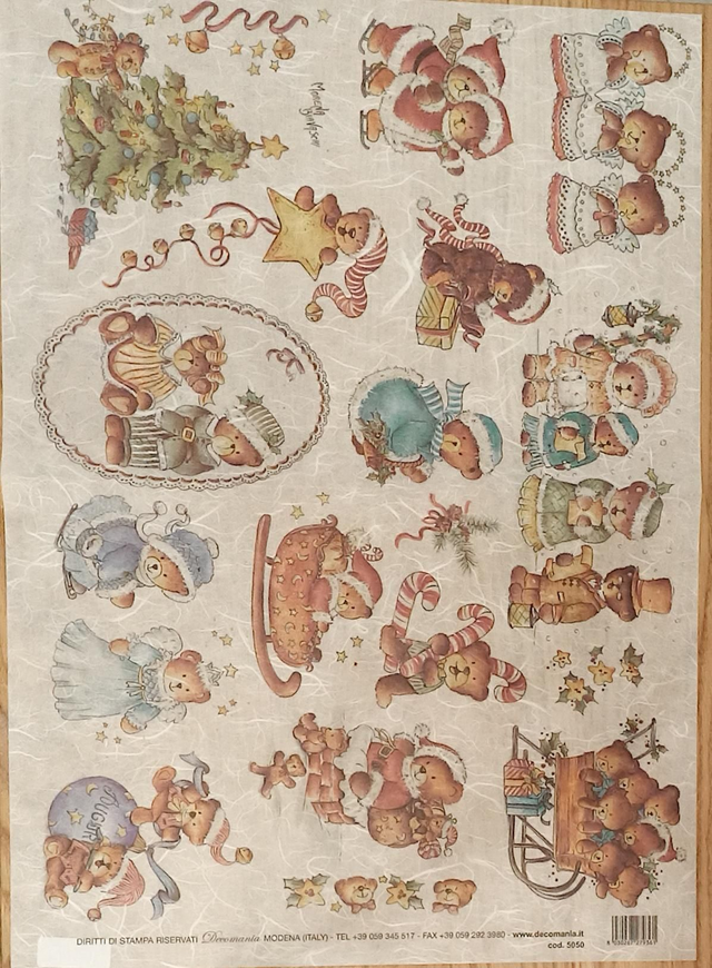 Carta di Riso Orsetti Natale