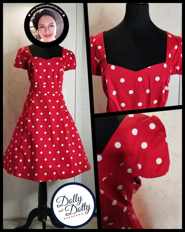 Robe Dolly Dotty Claudia Flirty Fifties in red T46 
