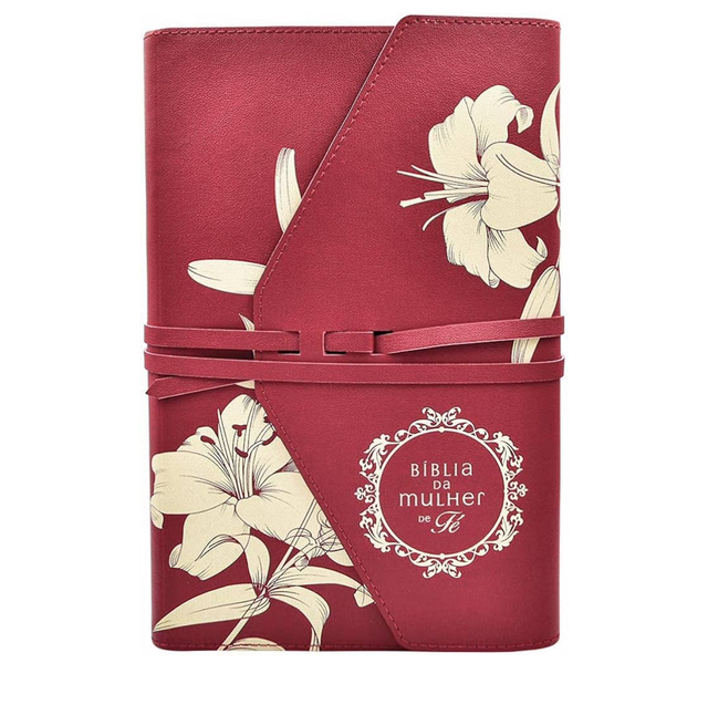 Bíblia da Mulher de Fé, NVI, Couro Soft, Lírios do Campo