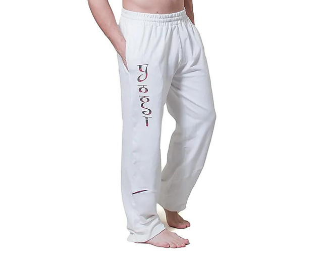 Pantalon de yoga homme blanc taille S-M