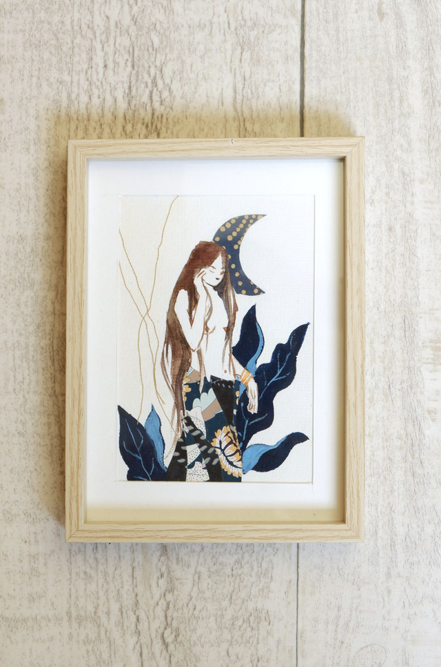 Original A6 encadré "Rêve bleu" 