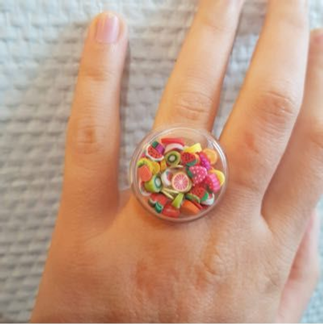 Bague Grande Bulle De Verre 