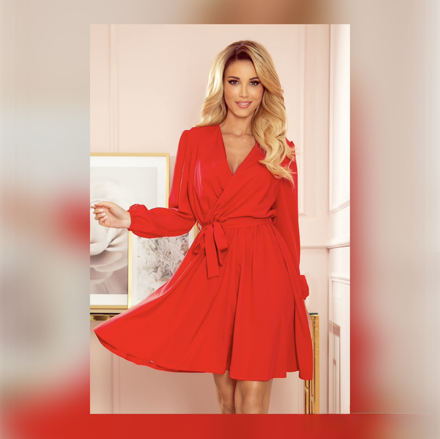 Seotava paelaga punane kleit “BINDY”