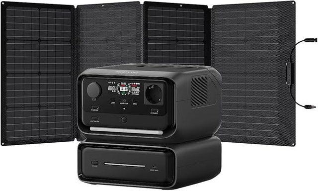 Générateur solaire portable EcoFlow RIVER 3 Max – Batterie 572Wh, panneau solaire 160W, autonomie longue durée