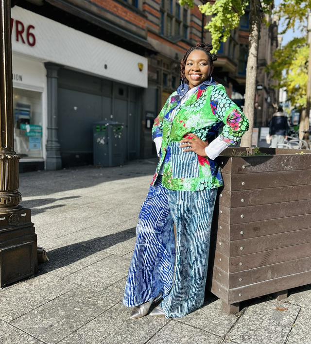   Green Blue Statement Suit