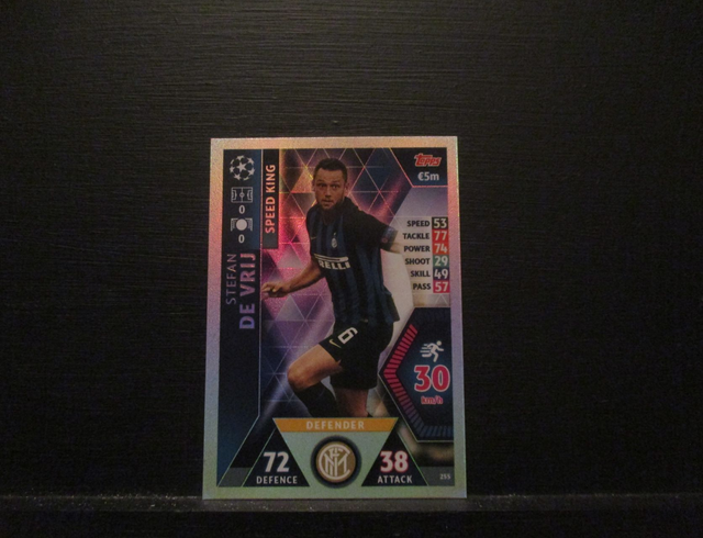 Stefan De Vrij - UEFA Champions League Match Attax 2018/19 Original Trading Card #255