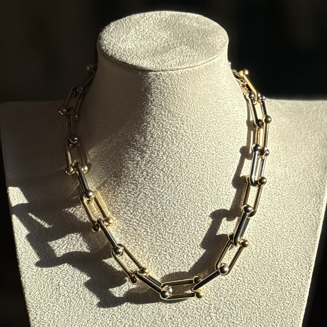 Collar Milano Bicolor III - Enchape en Rodio