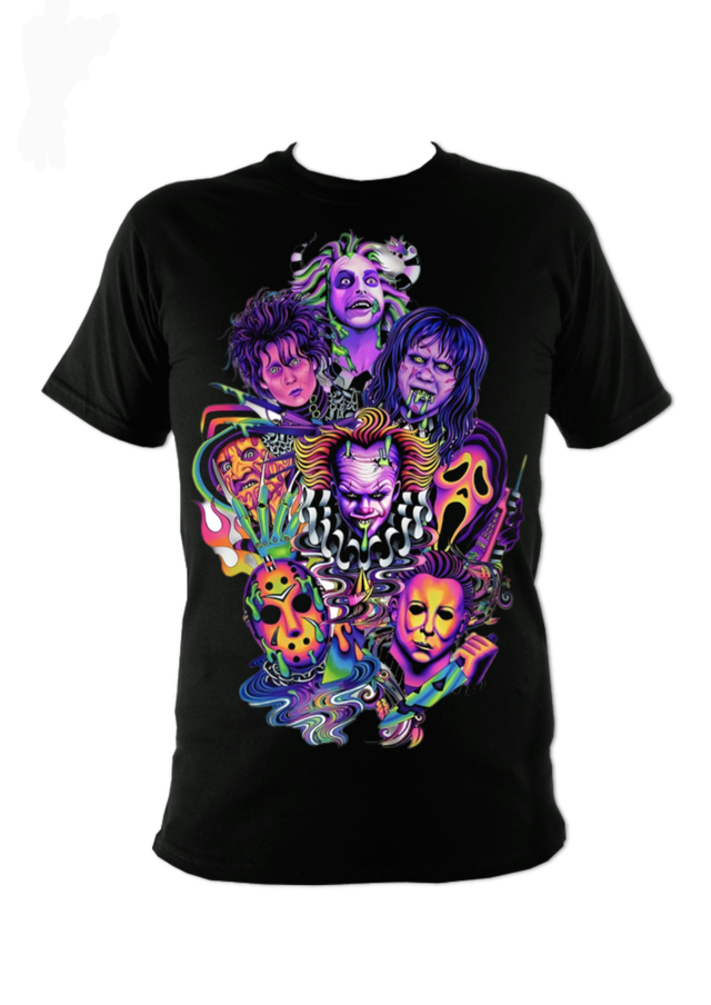 Horror Characters Neon T-shirt