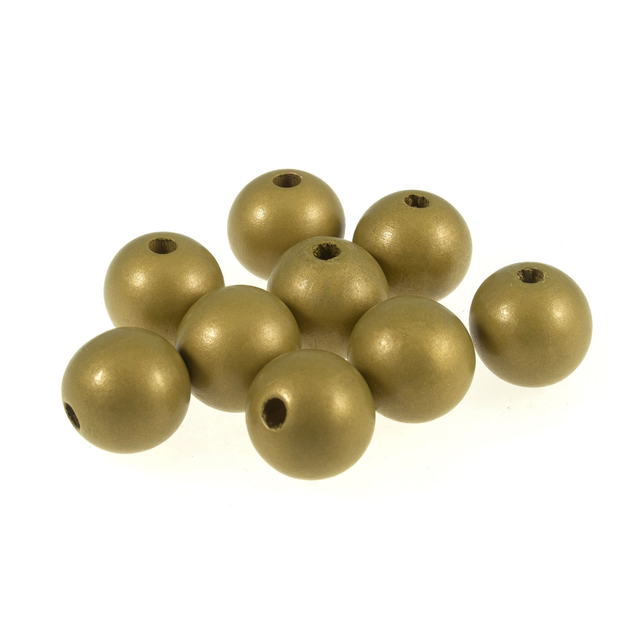 Coloured Wooden Beads 25mm Metallic Sheen