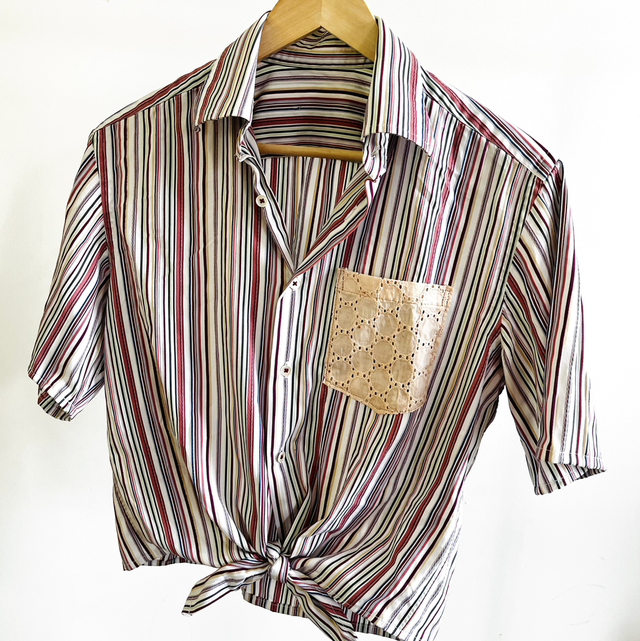 Chemise nouée - lignée avocat