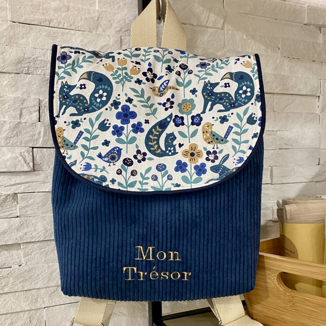 Sac à dos PRIMI Velours marine 