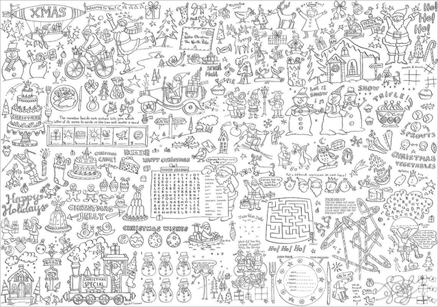 XC01 Christmas Puzzles Colour In Poster 