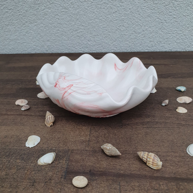 Kagyló ékszertartó - márványos