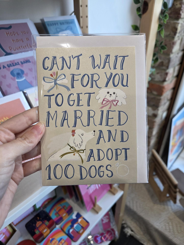Can&#039;t Wait For You To Get Married With 100 Dogs Greetings Card - MD-004